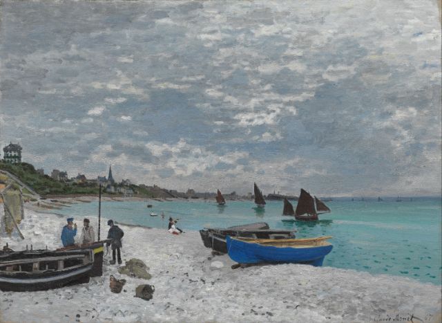 クロード・モネ - 『サンタ・ドレスの海岸』（絵画）